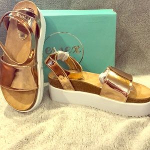 Rose Gold Platform Sandals